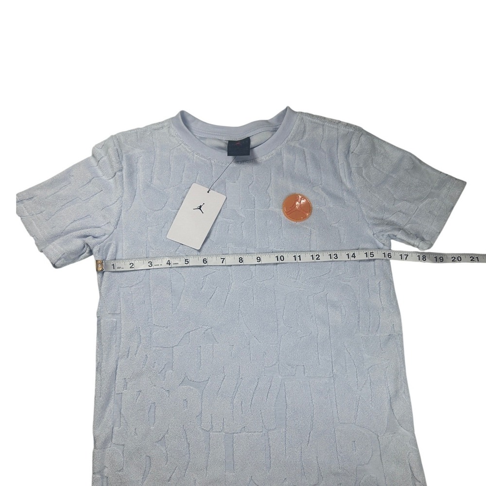 Jordan T-Shirt 95D151-G7H Kids M Football Gray Terry Jumpman Logo New - Picture 5 of 8